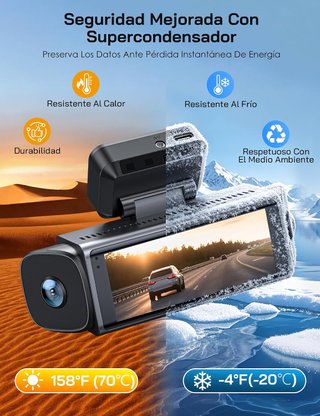 WOLFANG WD07 Dashcam 4K 4 Canales 3.39'' 3Cam WiFi