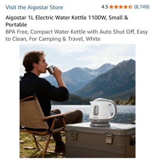 Hervidor Eléctrico Aigostar 1L Blanco