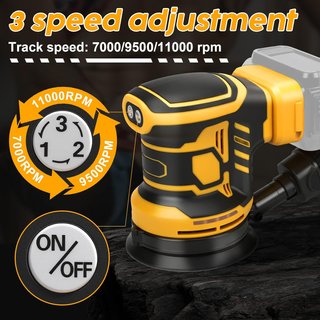 ROADTIME Lijadora Orbital 125mm 3 Velocidades 20V