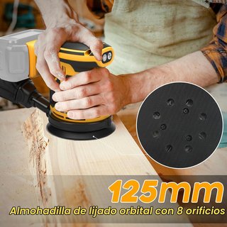 ROADTIME Lijadora Orbital 125mm 3 Velocidades 20V