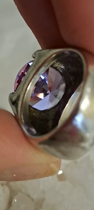 Anello Argento Massiccio Quarzo Rosa