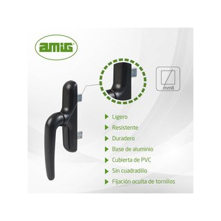 Manilla para ventana aluminio pvc negro