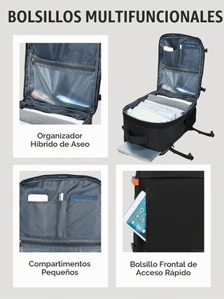YANKONY Mochila 40x30x20 Expandible 30L Antirrobo