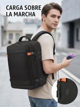 YANKONY Mochila 40x30x20 Expandible 30L Antirrobo