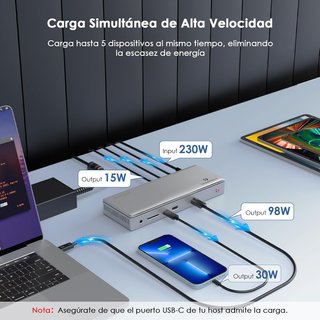 WAVLINK UTD43PRO Docking Station TB4 98W 8K 12en1