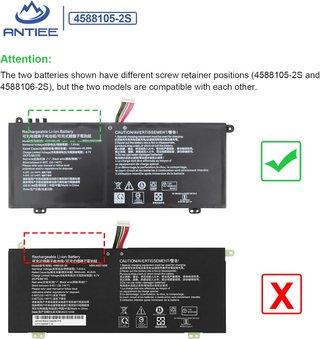ANTIEE Batería 4588105‑2S 7.6V 6000mAh Toshiba