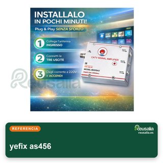 Amplificador señal TV TDT 20dB 3 salidas