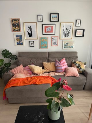 Sofá modular extensible marrón