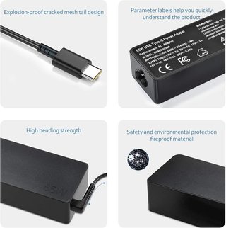 VANZFLOW Cargador 65W USB‑C LG Gram universal