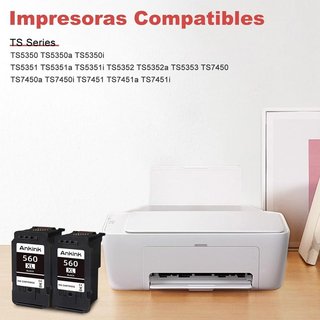 ANKINK tinta 560XL negro pack 2 Canon TS5350