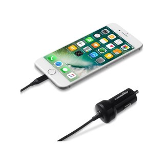 Amazon Basics cargador coche Lightning 2,4A negro