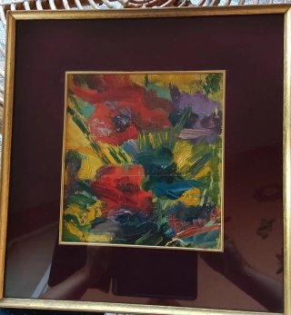 Quadro floreale dipinto a mano