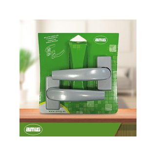 Amig Delta manilla puerta interior exterior plata