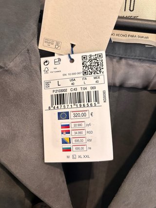Chaqueta de ante gris