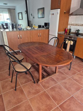 Mesa de teka extensible