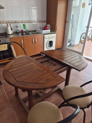 Mesa de teka extensible