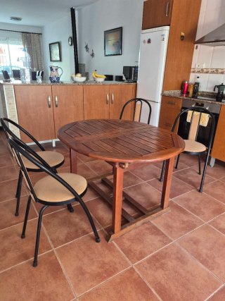 Mesa de teka extensible