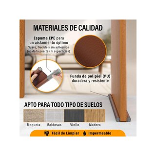 Burlete puerta doble aislamiento hasta 93cm marrón