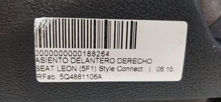 ASIENTO DELANTERO DERECHO SEAT LEON (5F1) Style Connect