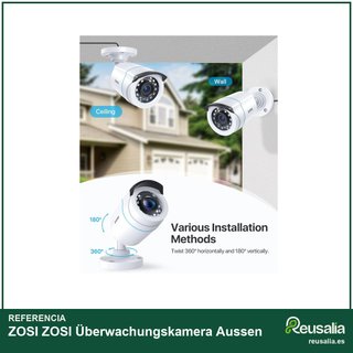 ZOSI cámara vigilancia exterior analógica IR
