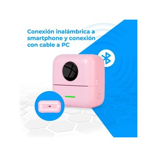 NK impresora térmica portátil inalámbrica rosa