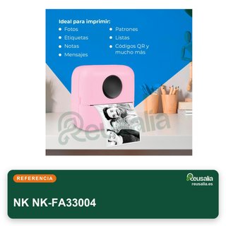 NK impresora térmica portátil inalámbrica rosa