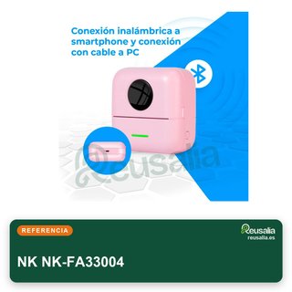 NK impresora térmica portátil inalámbrica rosa