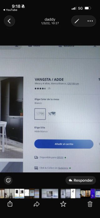 Mesa extensible IKEA VANGSTA + Sillas ADDE