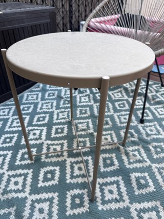 Mesa auxiliar redonda metal gris