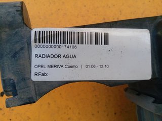 RADIADOR AGUA OPEL MERIVA Cosmo
