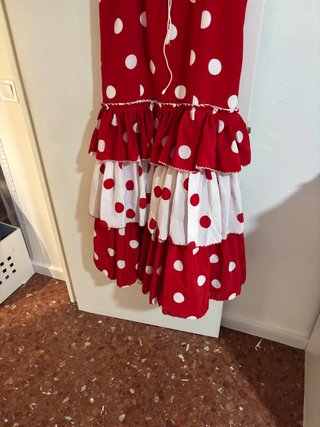 Vestido Flamenca Vintage Lunares Rojo y Blanco