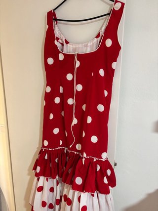 Vestido Flamenca Vintage Lunares Rojo y Blanco