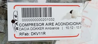 COMPRESOR AIRE ACONDICIONADO DACIA DOKKER Ambiance