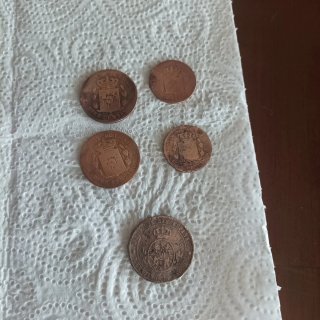 Lote de 5 monedas antiguas