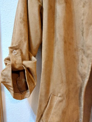 Chaqueta efecto ante camel