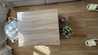 Mesita de centro HOLMERUD Ikea madera.