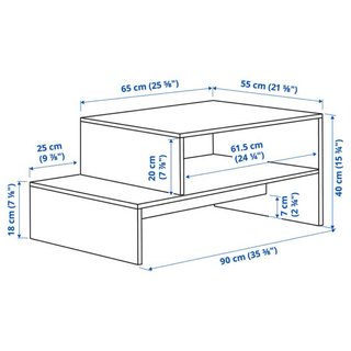 Mesita de centro HOLMERUD Ikea madera.