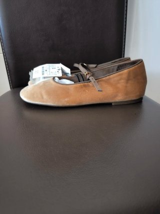Bailarinas Zara Terciopelo Beige