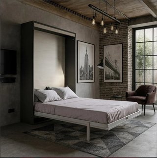 Cama Abatible Vertical de Matrimonio Fondo Reducid