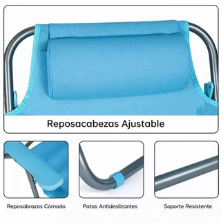 Pack 2 Sillas Tumbonas Playa Azul