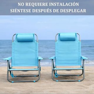 Pack 2 Sillas Tumbonas Playa Azul
