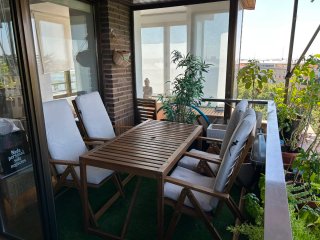 Mesa y 4 Sillas Terraza/Jardín Madera
