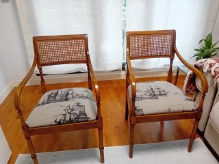 Butacas Becara Madera y Rattan