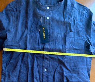 Camicia Ovs Uomo 100% Lino Blu