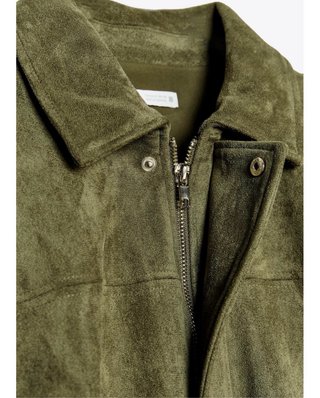 Chaqueta Zara efecto ante verde oliva T M