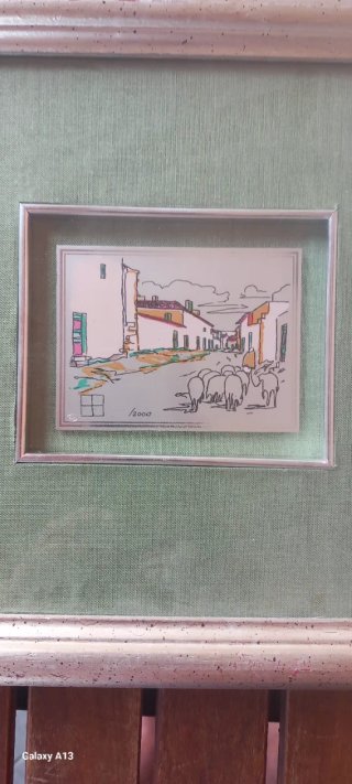 Serigrafia Aldo Riso Paesaggio con gregge