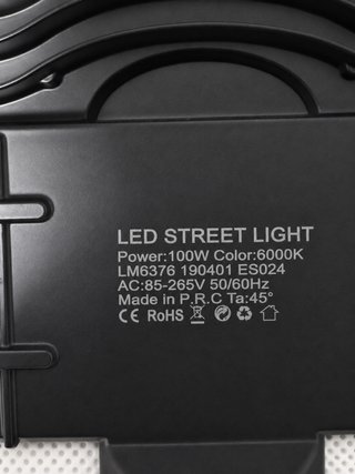 Farola LED Exterior 100W IP65 Negra 6.000K