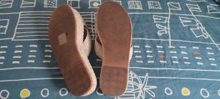 Sandalias planas esparto beige