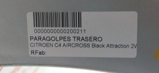 PARAGOLPES TRASERO CITROEN C4 PICASSO Exclusive