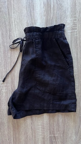 Shorts Zara 100% Lino Negros